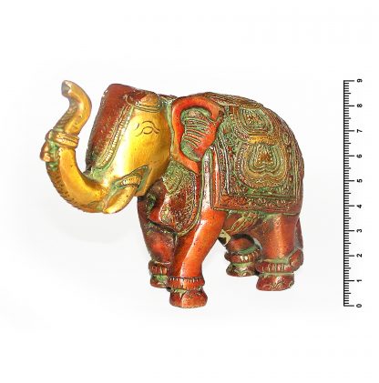 Слон с попоной коричневый h 9*13.5 см