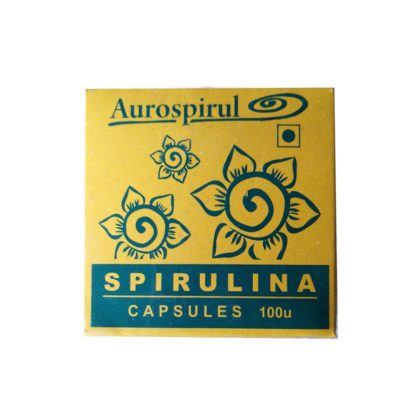 Спирулина, в капсулах, 100шт, Spirulina, Aurospirul, Индия