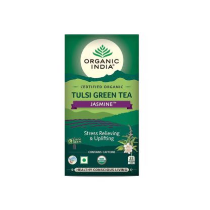 Чай Тулси с Зеленым чаем и Жасмином 25 пак, Tulsi Green Tea Jasmine, Organic India