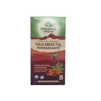 Чай Тулси с Зеленым чаем и Гранатом 25 пакетиков, Tulsi Green Tea Pomegranate, Tea Bags, Organic India