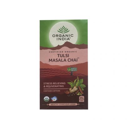 Тулси Масала чай, 25 пакетиков, Tulsi Masala Chai, Organic India Срок годности 11.2022