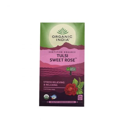 Чай Тулси с чайной розой, 25 пакетиков, Tulsi sweet rose, Tea Bags, Organic India